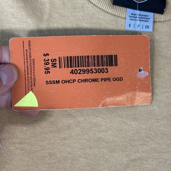 Harley Davidson Shirt Mens Small Yellow 2023 Orlando Florida USA Bikers Moto NWT - Picture 6 of 15